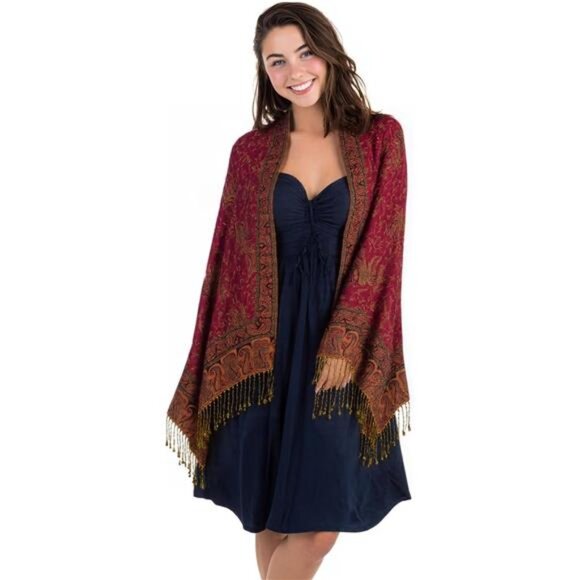 Accessories - Shawls Wraps Rave Scarf for Women Dark Red